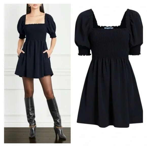 Hill House Athena Nap Dress in Black Crepe Size XXS - Picture 1 of 11